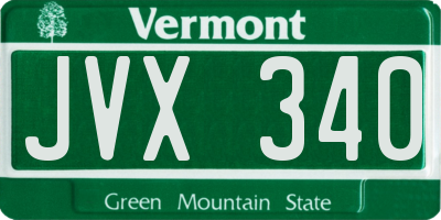 VT license plate JVX340