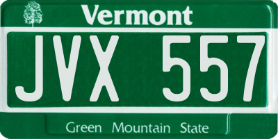 VT license plate JVX557
