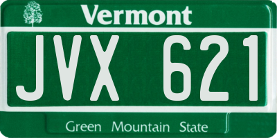 VT license plate JVX621