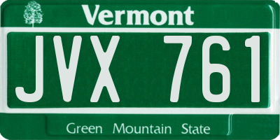 VT license plate JVX761