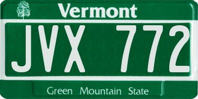 VT license plate JVX772