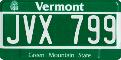 VT license plate JVX799