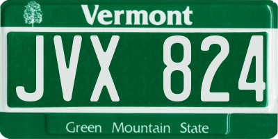 VT license plate JVX824