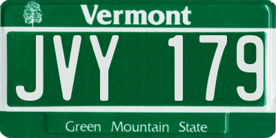 VT license plate JVY179