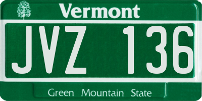 VT license plate JVZ136