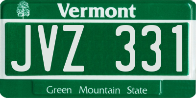 VT license plate JVZ331