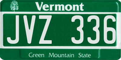 VT license plate JVZ336