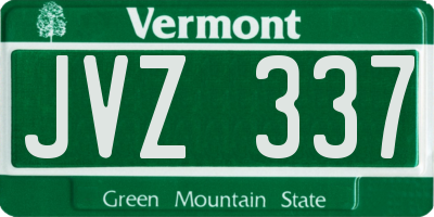VT license plate JVZ337