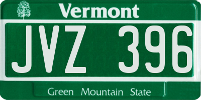 VT license plate JVZ396