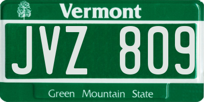 VT license plate JVZ809