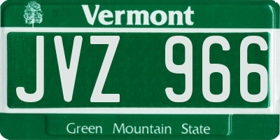 VT license plate JVZ966