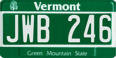 VT license plate JWB246