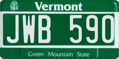 VT license plate JWB590
