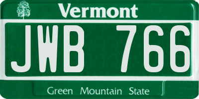 VT license plate JWB766
