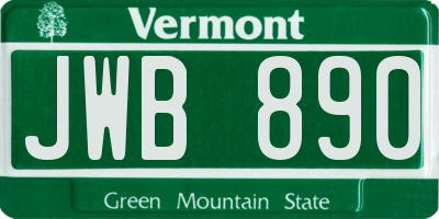 VT license plate JWB890