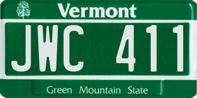 VT license plate JWC411