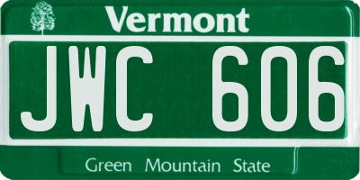 VT license plate JWC606