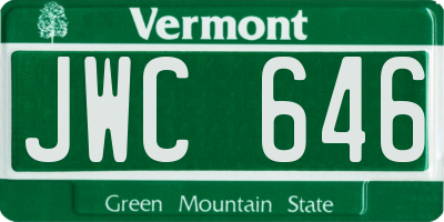 VT license plate JWC646