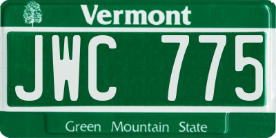 VT license plate JWC775