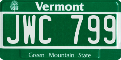 VT license plate JWC799