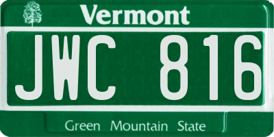 VT license plate JWC816