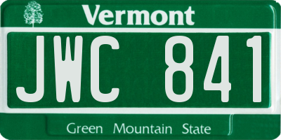 VT license plate JWC841