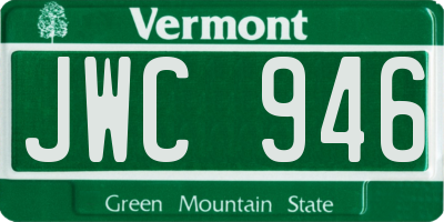 VT license plate JWC946