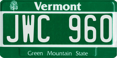 VT license plate JWC960