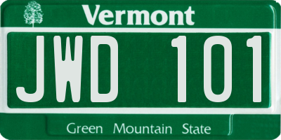 VT license plate JWD101