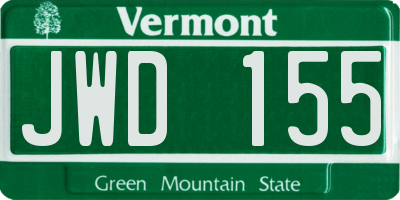 VT license plate JWD155