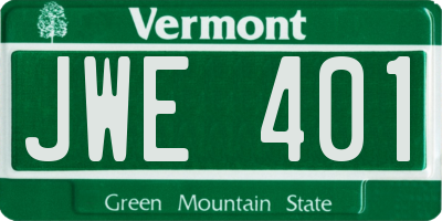 VT license plate JWE401