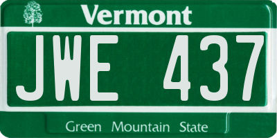VT license plate JWE437