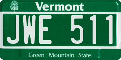 VT license plate JWE511