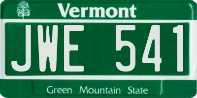 VT license plate JWE541