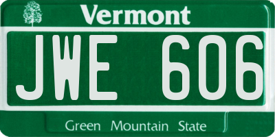 VT license plate JWE606