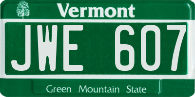 VT license plate JWE607