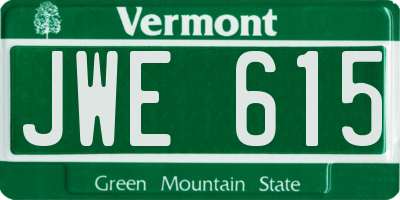 VT license plate JWE615