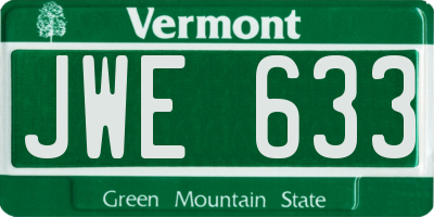 VT license plate JWE633