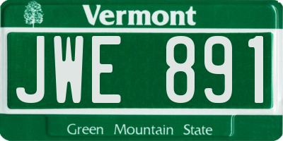 VT license plate JWE891