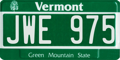 VT license plate JWE975