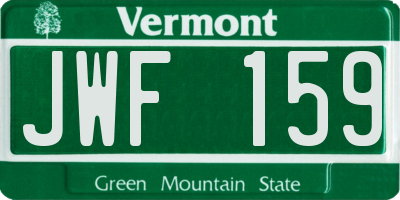 VT license plate JWF159