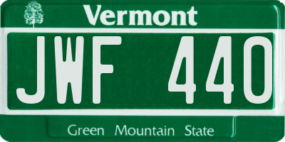 VT license plate JWF440