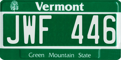 VT license plate JWF446