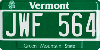 VT license plate JWF564