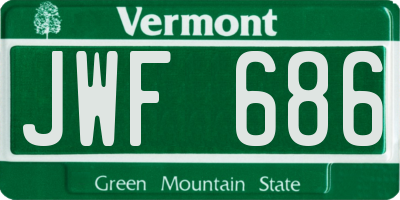 VT license plate JWF686