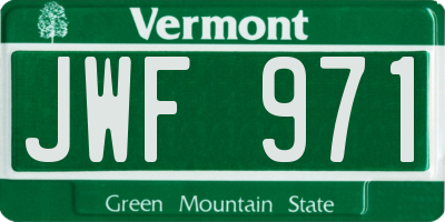 VT license plate JWF971