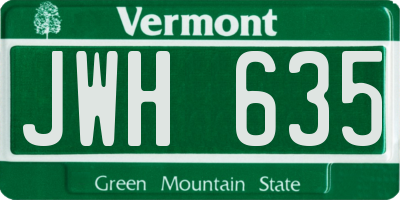 VT license plate JWH635