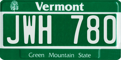 VT license plate JWH780
