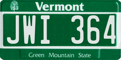 VT license plate JWI364