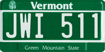 VT license plate JWI511